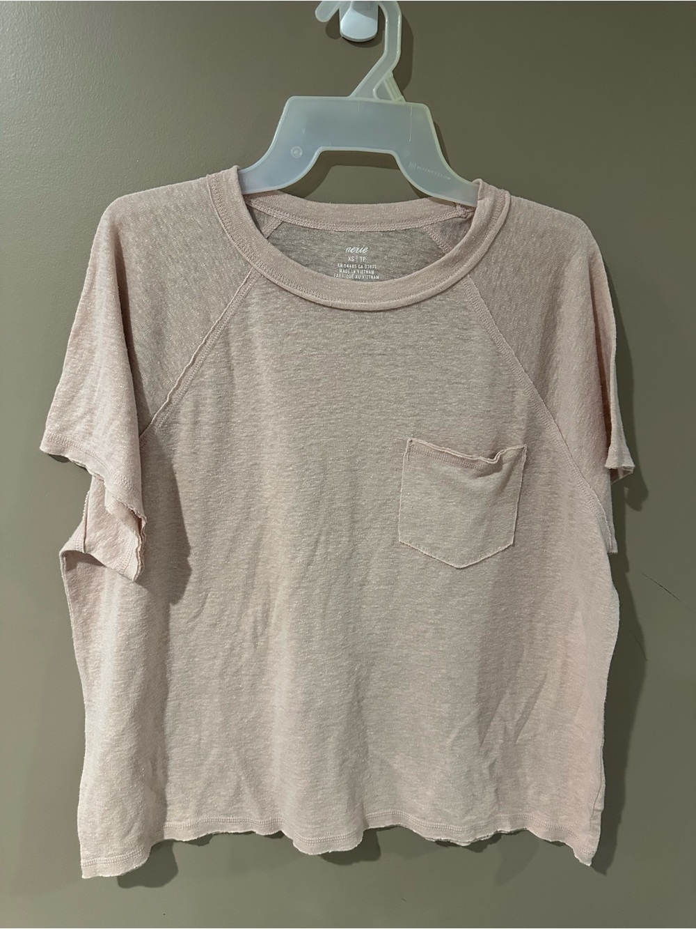 aerie Light Pink Short Sleeve Pocket Tee